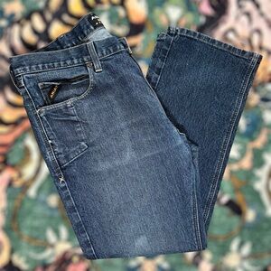 Ariat Rebar M5 Mens Jeans 36x30 Dark Wash Straight Leg Work Denim Stretch Blue